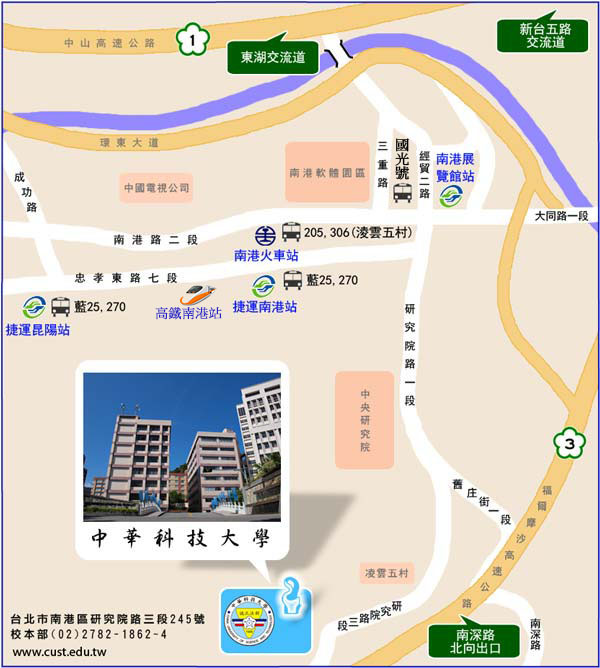 台北校區交通示意圖